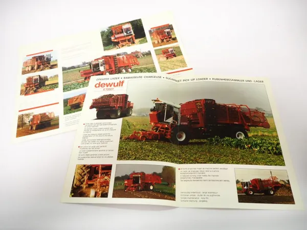 2x Original Prospekt Dewulf R 7000 8000 T Rübenhebesammler Lader Pflücker 90er