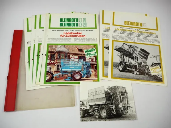 2x Original Prospekt Foto Bleinroth LB Ladebunker für Zuckerrüben 1970/80er J.
