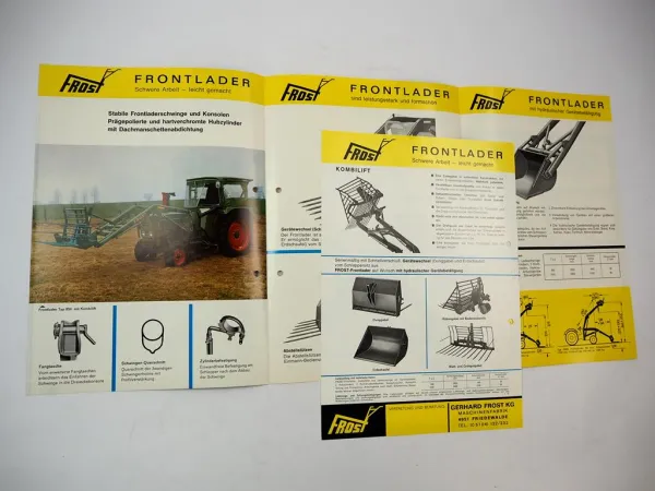 2x Original Prospekt Frost Frontlader für Fendt Farmer Favorit Schlepper 1972
