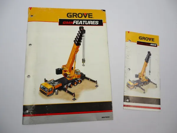 2x Original Prospekt Grove GMK RT TMS YB Mobilkran ca. 2001