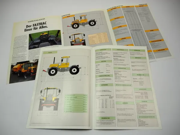 2x Original Prospekt JCB 125 135 145 155 Turbo Fastrac ca. 1990er Jahre