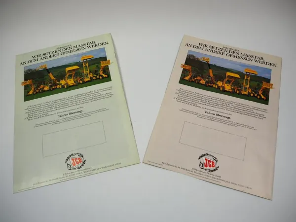 2x Original Prospekt JCB 125 145 Turbo Fastrac Allradackerschlepper ca. 90er J
