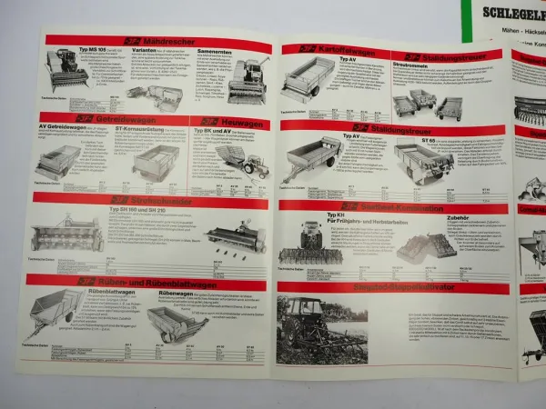 2x Original Prospekt JF Produktprogramm Landtechnik + Häcksler FHT 1970er Jahre