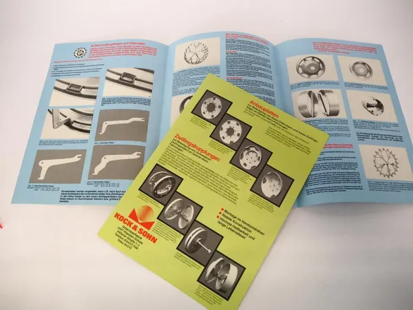 2x Original Prospekt Kock & Sohn Gitterräder Zwillingsfelgen am MB trac Unimog