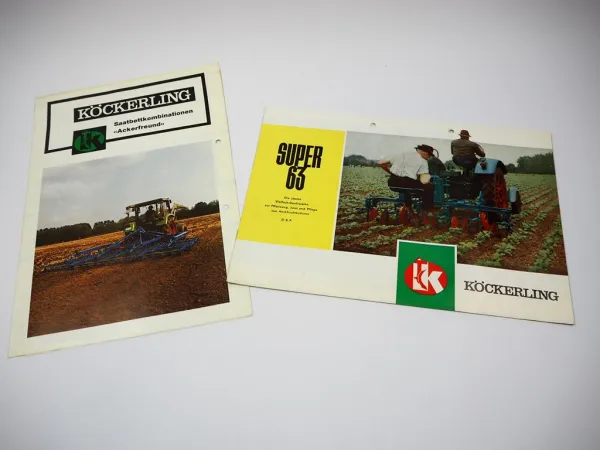 2x Original Prospekt Köckerling Super 63 Rübenhacke 1970er Jahre