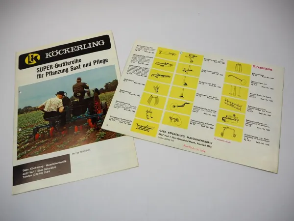 2x Original Prospekt Köckerling Super 63 Rübenhacke 1970er Jahre
