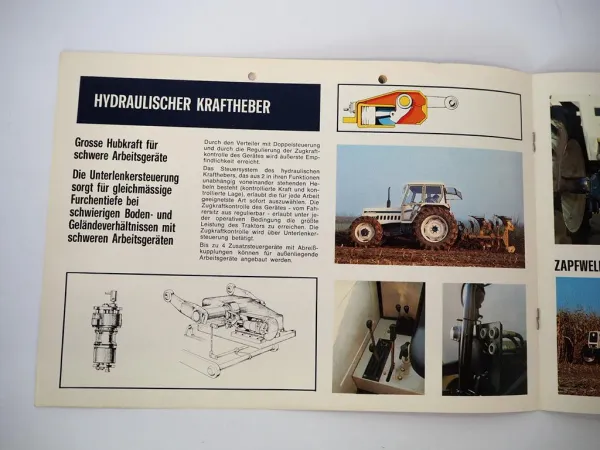 2x Original Prospekt Lamborghini 1056 1056DT Schlepper 1970/80er Jahre