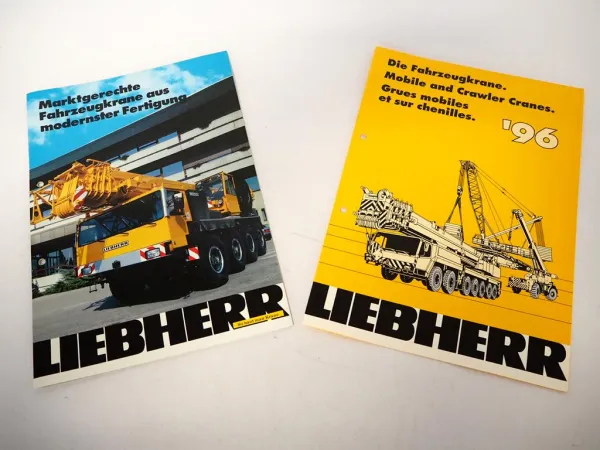 2x Original Prospekt Liebherr LTM LTF LTL LR LTR LG Krane Techn. Daten 1988/1995