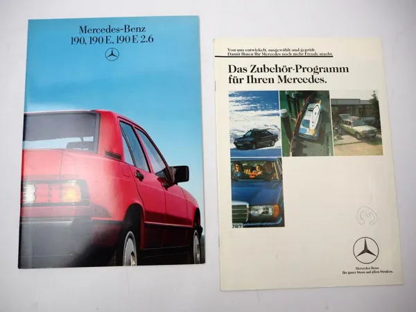 2x Original Prospekt Mercedes Benz 190 190E 190E2.6 + Zubehör 1984/85 W201