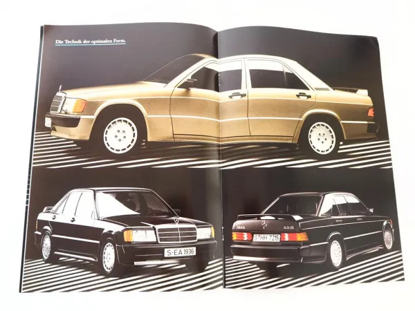 2x Original Prospekt Mercedes Benz 190E 2.3-16 + Zubehör 1984 W201