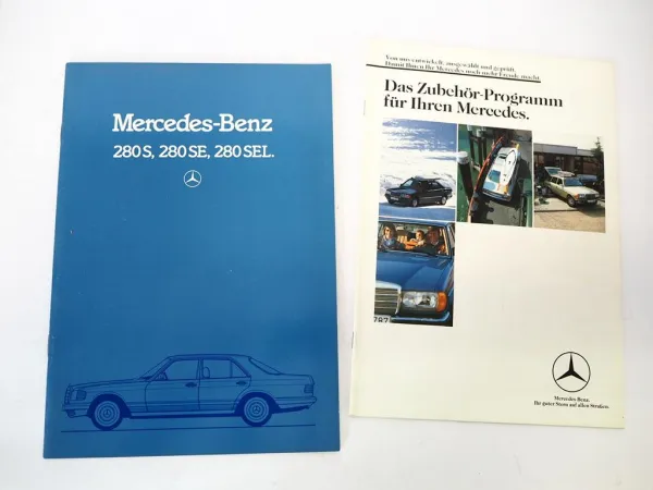2x Original Prospekt Mercedes Benz 280 S SE SEL + Zubehör-Programm 1984 W126