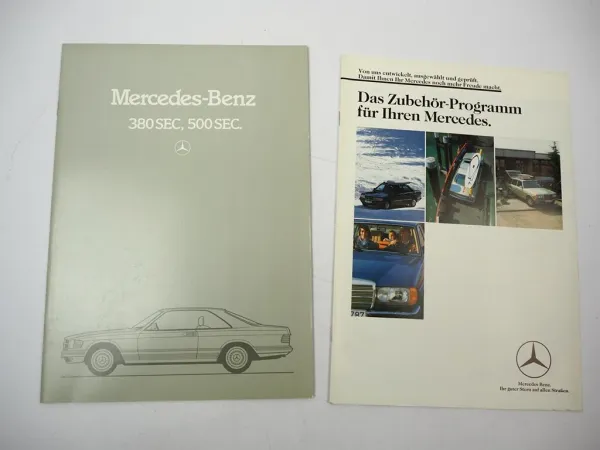 2x Original Prospekt Mercedes Benz 380 500 SEC + Zubehör-Programm 1984 W126
