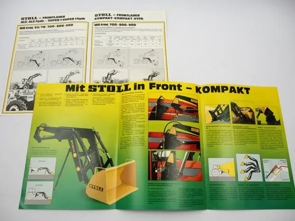 2x Original Prospekt Stoll Frontlader ALS Super Kompakt am MB-trac 700 bis 1500