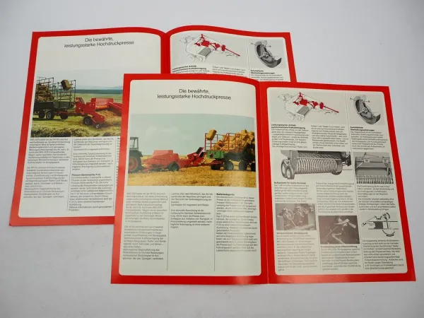 2x Original Prospekt Welger AP63 Aufsammel Presse an Fendt Schlepper 1983/84