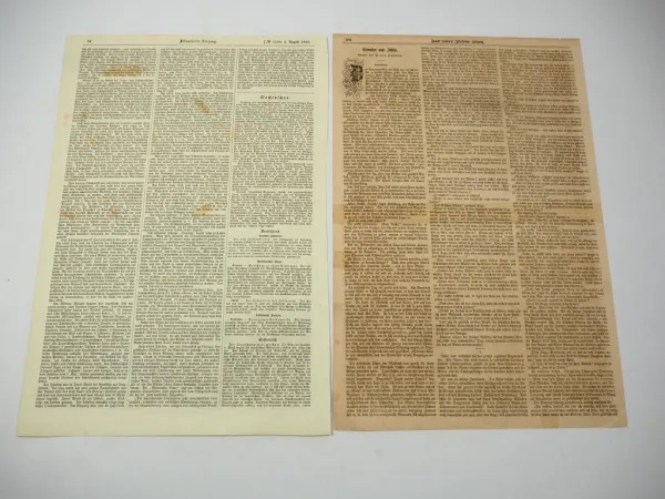 2x Original Zeitungsblatt Schützenfest in New York 1868