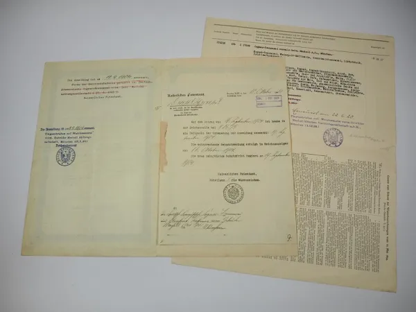 2x Patent Urkunde Macholl Cognac München Kaiserliches Patentamt 1896/1920