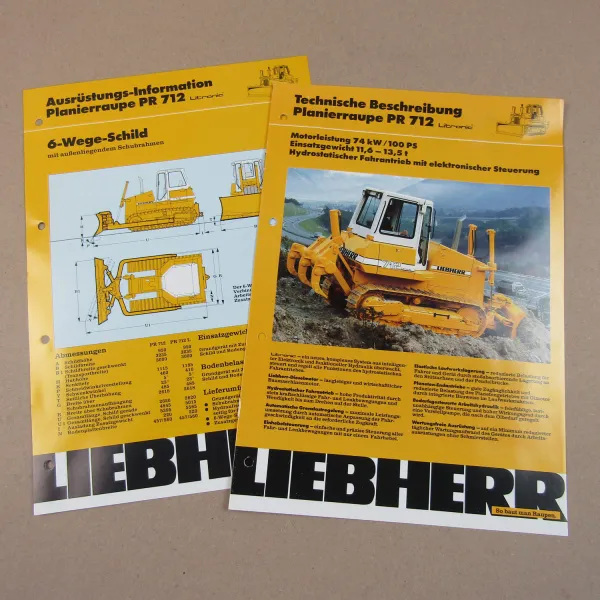 2x Prospekt Liebherr PR 712 Litronic Technische Beschreibung Ausrüstungsinformat