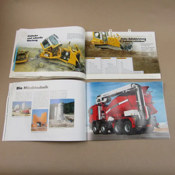 2x Prospekt Liebherr PR 724 Mehrzweckraupe und Programmübersicht Lader Krane