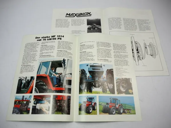 2x Prospekt Massey Ferguson MF1014 Schlepper 95 PS Maxiblock 1984