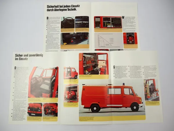 2x Prospekt Mercedes Benz 307D 308 L608D Feuerwehrfahrzeuge TSF LF8 1978/79