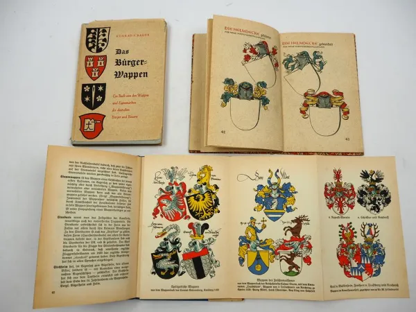 3 Bücher Wappenkunde Heraldik Wappenfibel Bürgerwappen 1930/40er Jahre