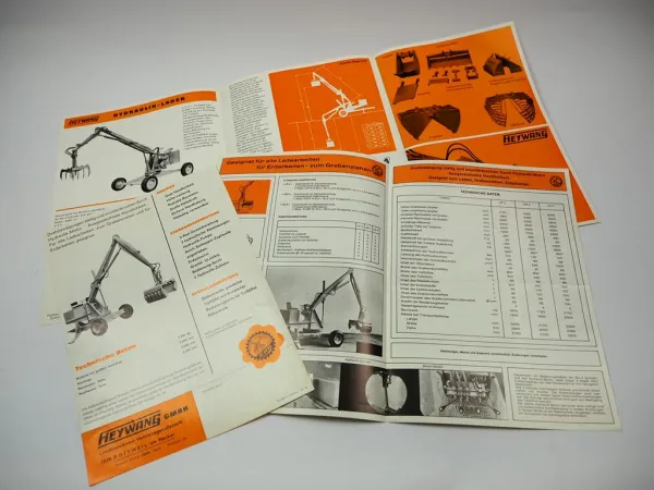 3 Original Prospekte Heywang Hydraulik Lader LG LM LP 2 ca. 1970er Jahre