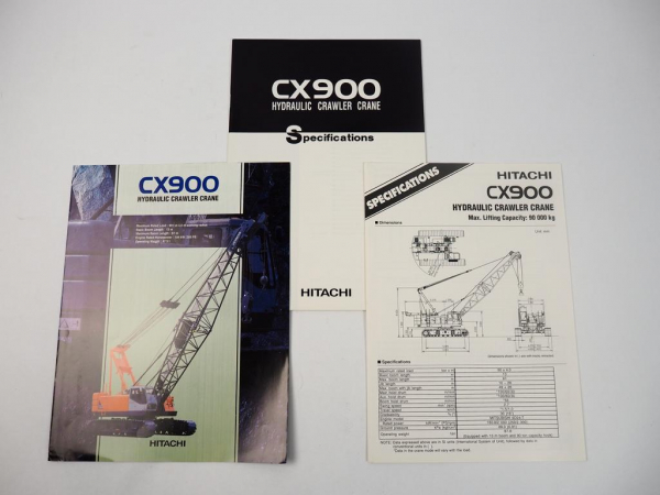 3 Prospekte Brochures Hitachi CX900 Raupenkran Hydraulic Crawler Crane 1999