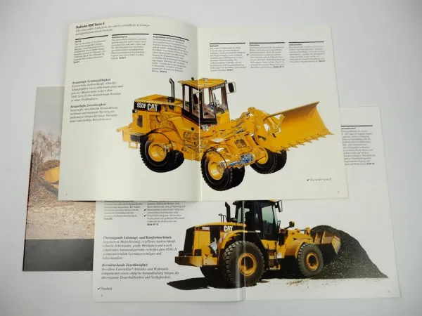 3 Prospekte Caterpillar CAT 950 F G Radlader 1993/2002