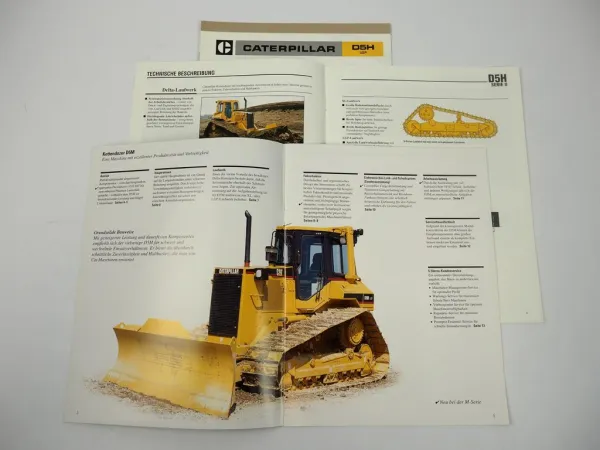 3 Prospekte Caterpillar CAT D5H D5MXL LGP Kettendozer 1989/1996