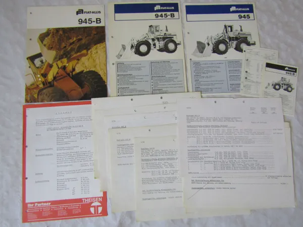 3 Prospekte Fiat Allis 945 B mit Angebot Preislisten und Datenblättern 70/80er