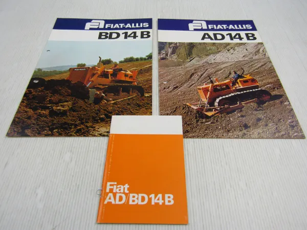 3 Prospekte Fiat Allis AD14B BD14B Planierraupe 1973