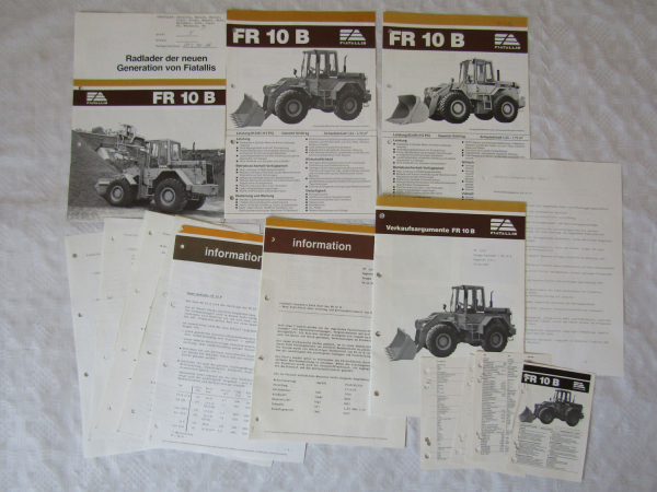 3 Prospekte Fiat-Allis Fiatallis FR10B Information Verkaufsargumente 1980er