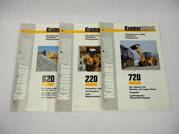 3 Prospekte Kramer Allrad 220 620 720 Radlader 1995/98