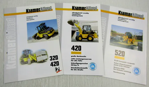 3 Prospekte Kramer Allrad 320 420 520 Radlader mit Technischen Daten um 1997