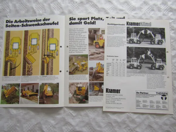3 Prospekte Kramer Allrad Seiten-Schwenkschaufel Hochkippschaufel und Foto