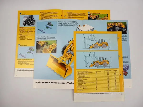 3 Prospekte Liebherr L522 Radlader Technische Beschreibung + Daten 1992/93