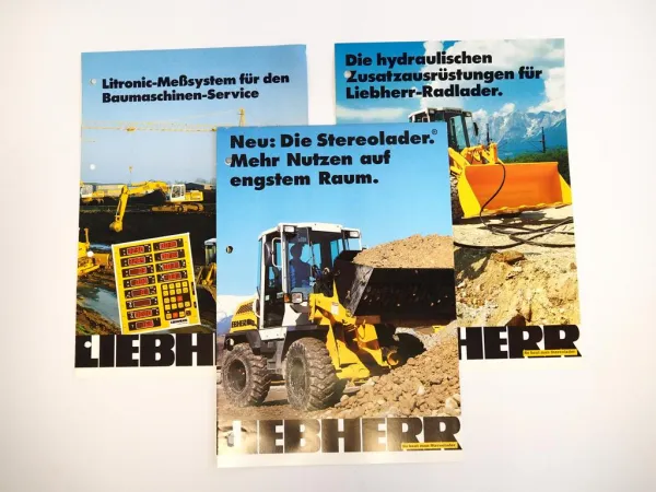 3 Prospekte Liebherr Radlader Litronic-Meßsystem 1992/95