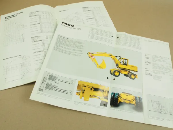 3 Prospekte Technische Daten FAUN FM1024 FR1024LC Bagger von 1982/83