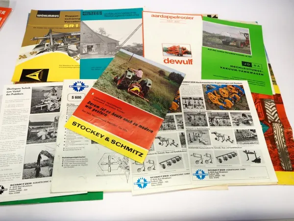 30x Original Prospekt Landtechnik 1960er bis 1990er Jahre