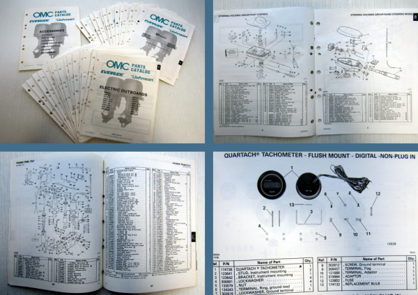 32x OMC Evinrude Johnson electrical - 300 ENGINE Parts Books 1988