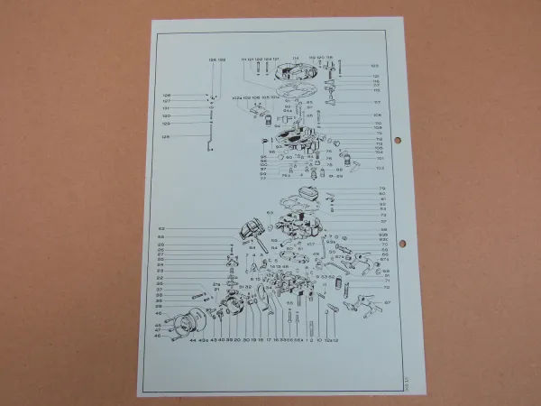 35/40 INAT Vergaser Ersatzteilliste Normaleinstellung Opel Commodore B 2500 S