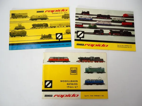 3x Arnold rapido Eisenbahn Modellbau Modelleisenbahn Spur N Katalog 1960er Jahre