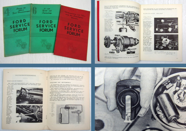 3x Ford Service Forum Schnellgangetriebe 12V Zünd- u. Startanlage 1956er Modelle