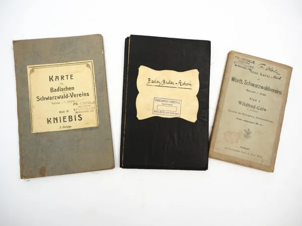 3x Landkarte Baden Württemberg Schwarzwaldverein Wildbad Calw Kniebis ca.1900/20