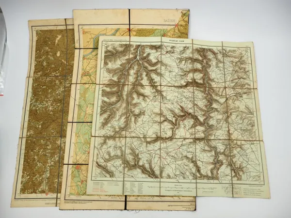 3x Landkarte Baden Württemberg Schwarzwaldverein Wildbad Calw Kniebis ca.1900/20