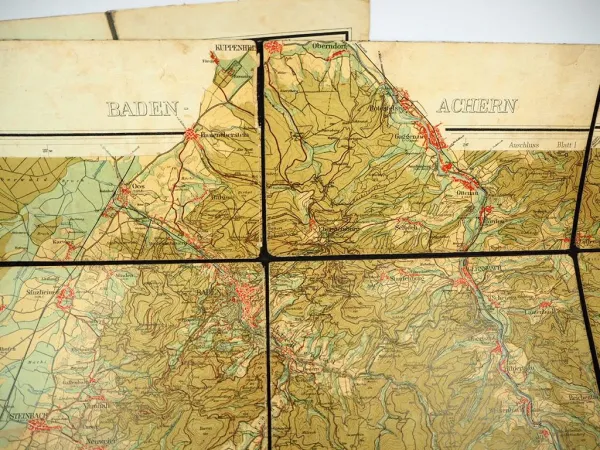 3x Landkarte Baden Württemberg Schwarzwaldverein Wildbad Calw Kniebis ca.1900/20