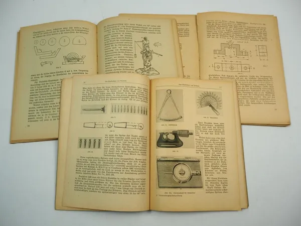 3x Lehrbuch für Uhrmacher - Fachzeichnen Fachrechnen Gehilfenprüfung 1950/53