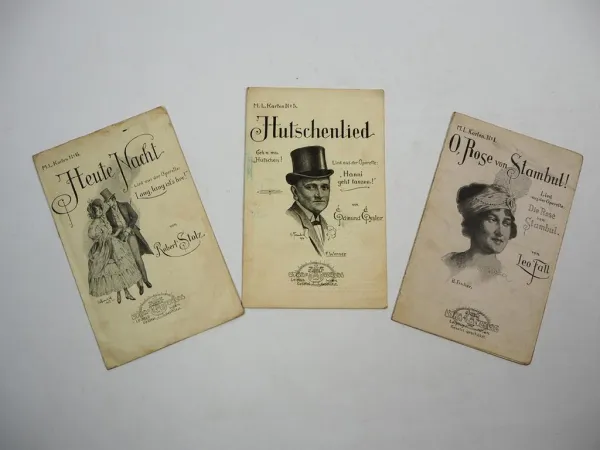 3x Molitor Liederkarte Lyra Verlag 1910 Leipzig Wien Rückseite mit AK Einteilung