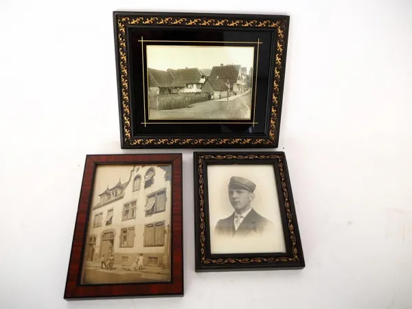 3x Orig. Foto Lahr 2x Schützenstraße Mauch und A. Benz Heimatdichter ca. um 1910