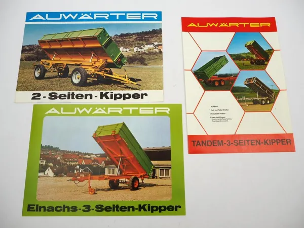 3x Original Prospekt Auwärter TK AEK AZK Kippanhänger 1970/80er Jahre